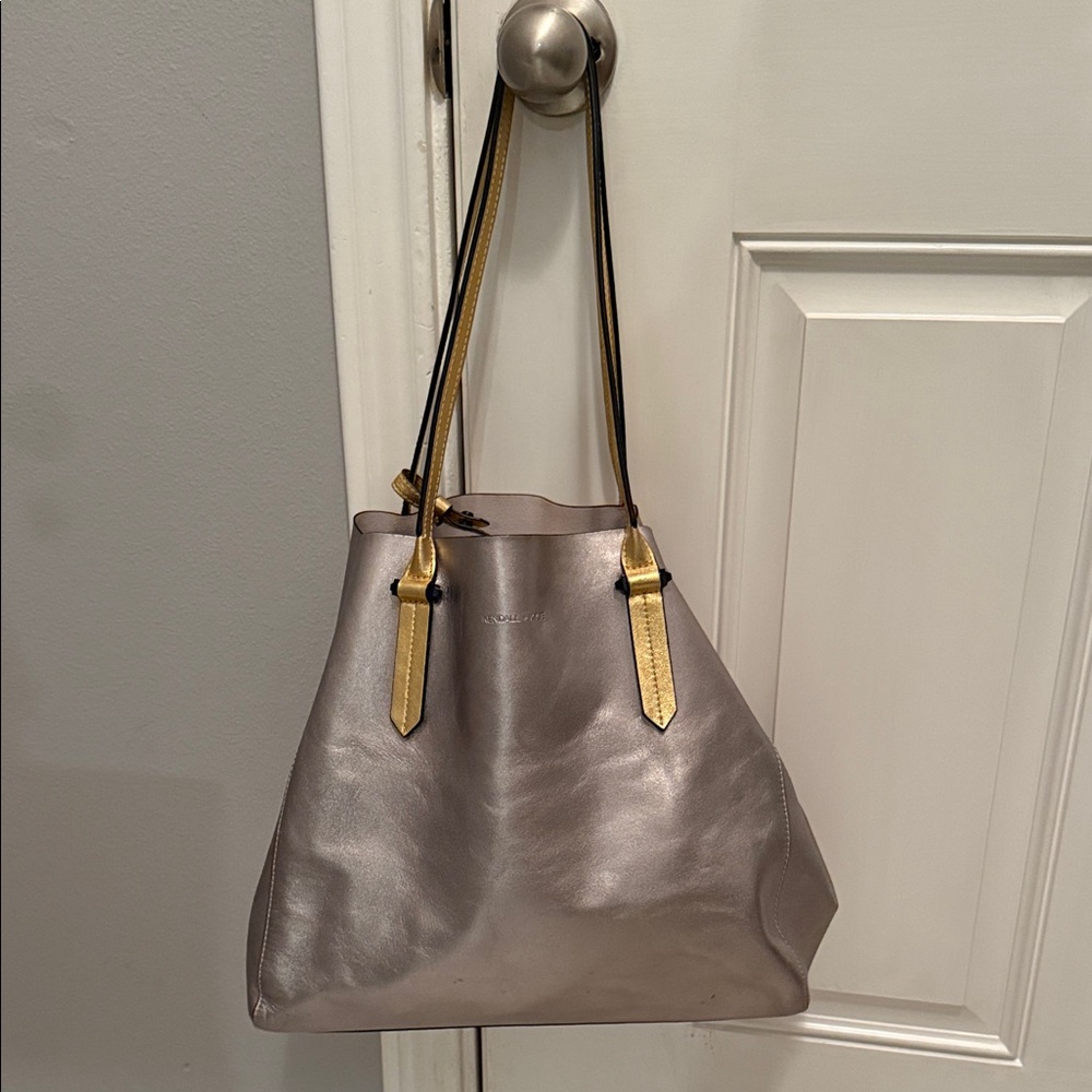 Kendall & Kylie Elegant Silver & Gold Tote Bag Purse